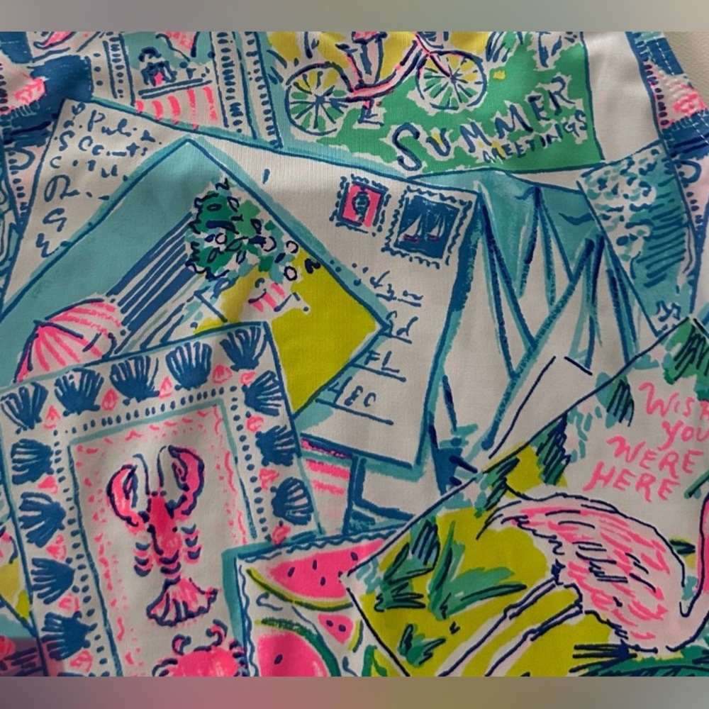 HTF! Lilly Pulitzer Womens  “Wish You Were here” Laina postcard DRESS sz L - Picture 3 of 7